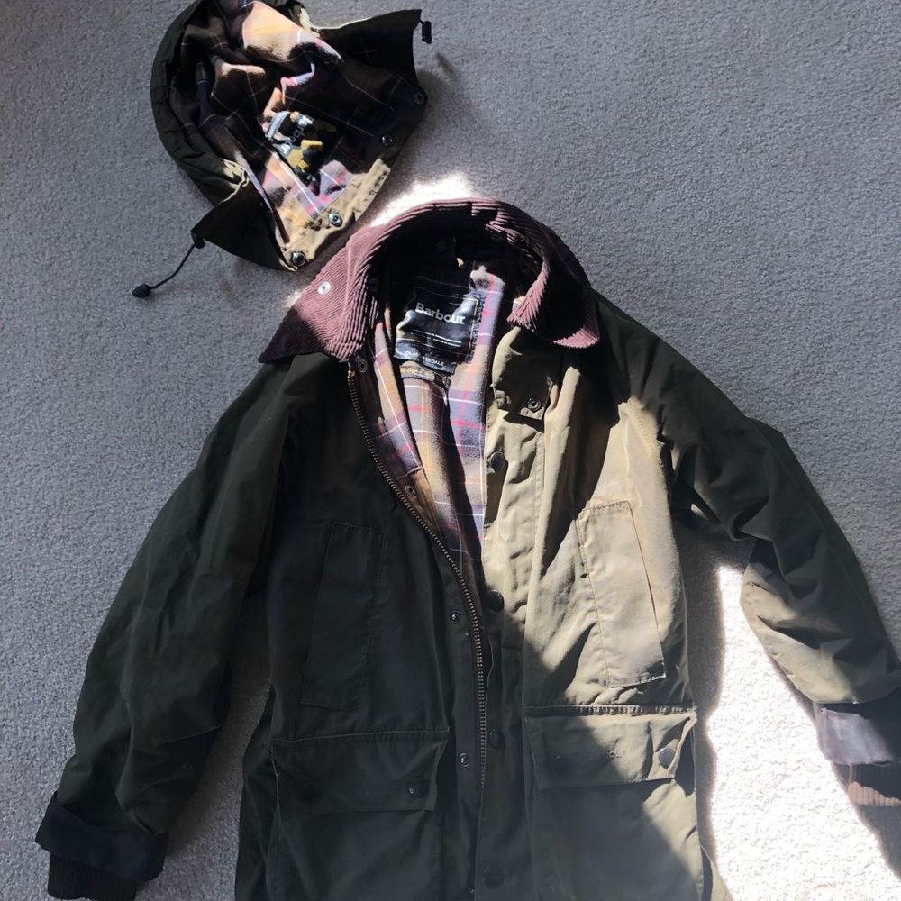 Barbour classic bedale with hood olive green